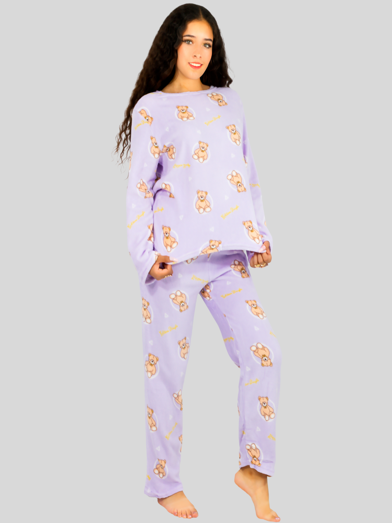 Foto 3 pulgar | Pijama Afelpada Mujer Polar Pantalón Sudadera Ropa Invierno Pij 035 2 Variedad De Diseños Invierno