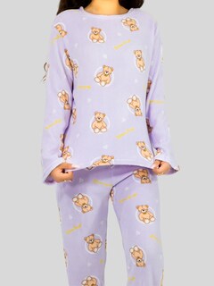 Foto 4 | Pijama Afelpada Mujer Polar Pantalón Sudadera Ropa Invierno Pij 035 2 Variedad De Diseños Invierno