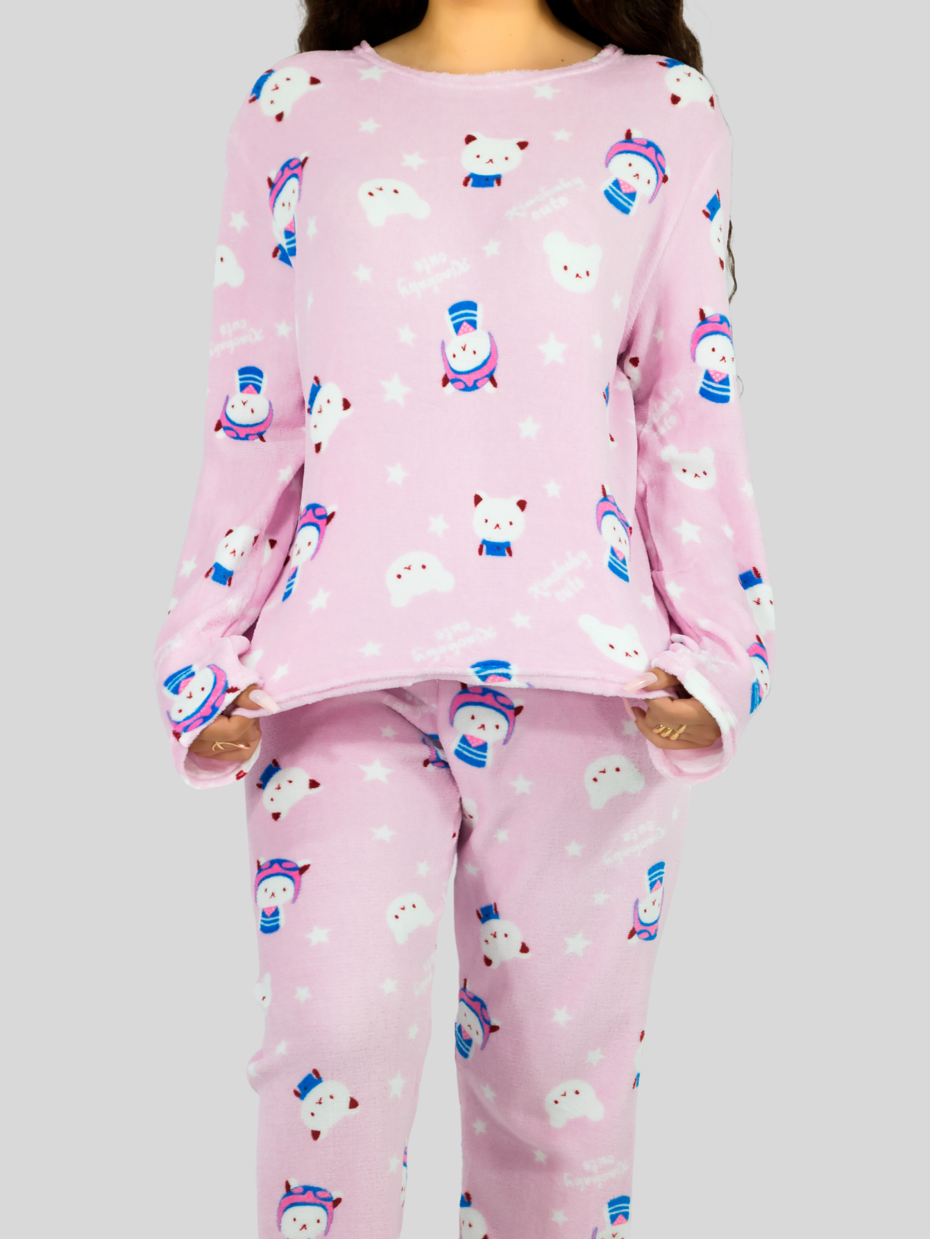 Foto 5 pulgar | Pijama Afelpada Mujer Polar Pantalón Sudadera Ropa Invierno Pij 035 2 Variedad De Diseños Invierno