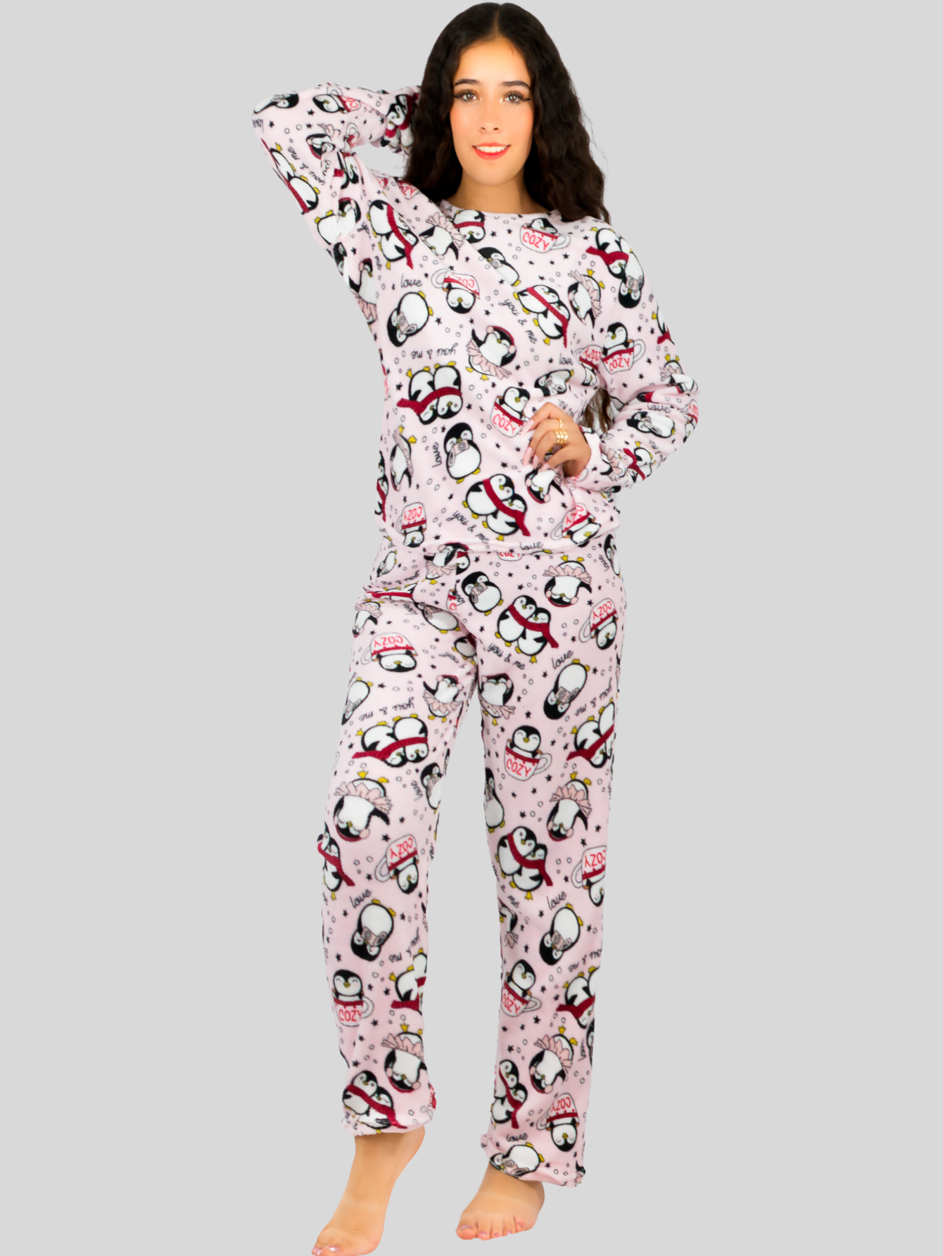 Foto 3 pulgar | Set De 2 Pijamas Afelpadas Mujer Polar Pantalón Pij-035-2 Variedad De Diseño Sudadera Ropa Invierno