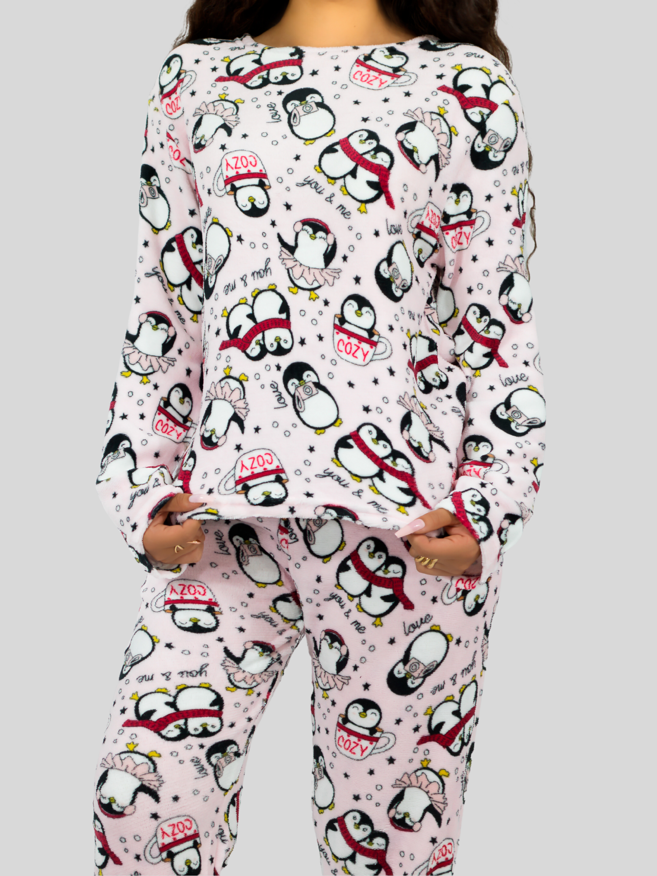 Foto 5 pulgar | Set De 2 Pijamas Afelpadas Mujer Polar Pantalón Pij-035-2 Variedad De Diseño Sudadera Ropa Invierno
