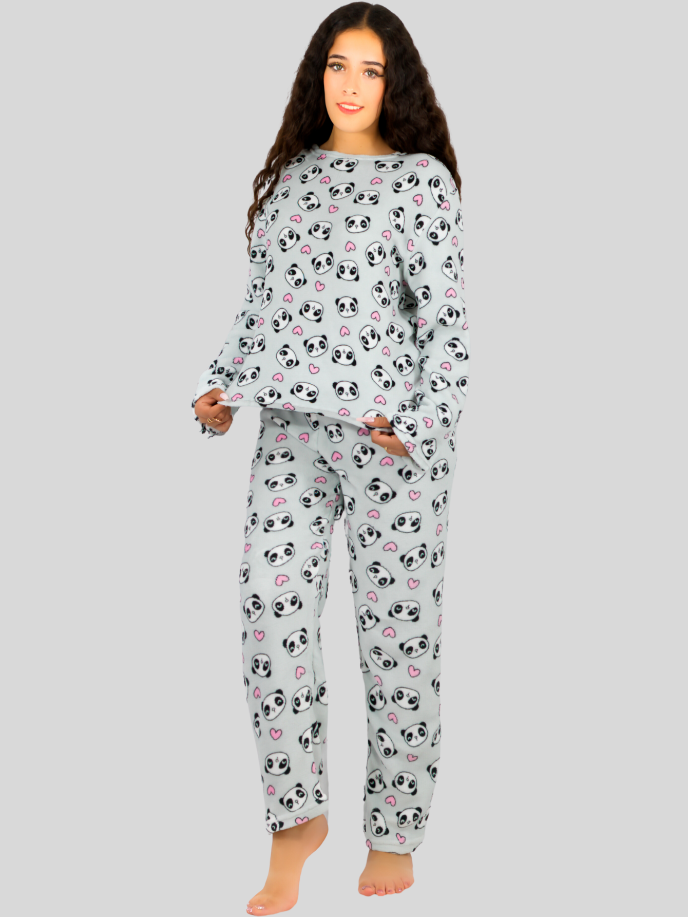 Foto 3 pulgar | Set De 2 Pijamas Afelpadas Mujer Polar Pantalón Pij-035-2 Variedad De Diseño Sudadera Ropa Invierno