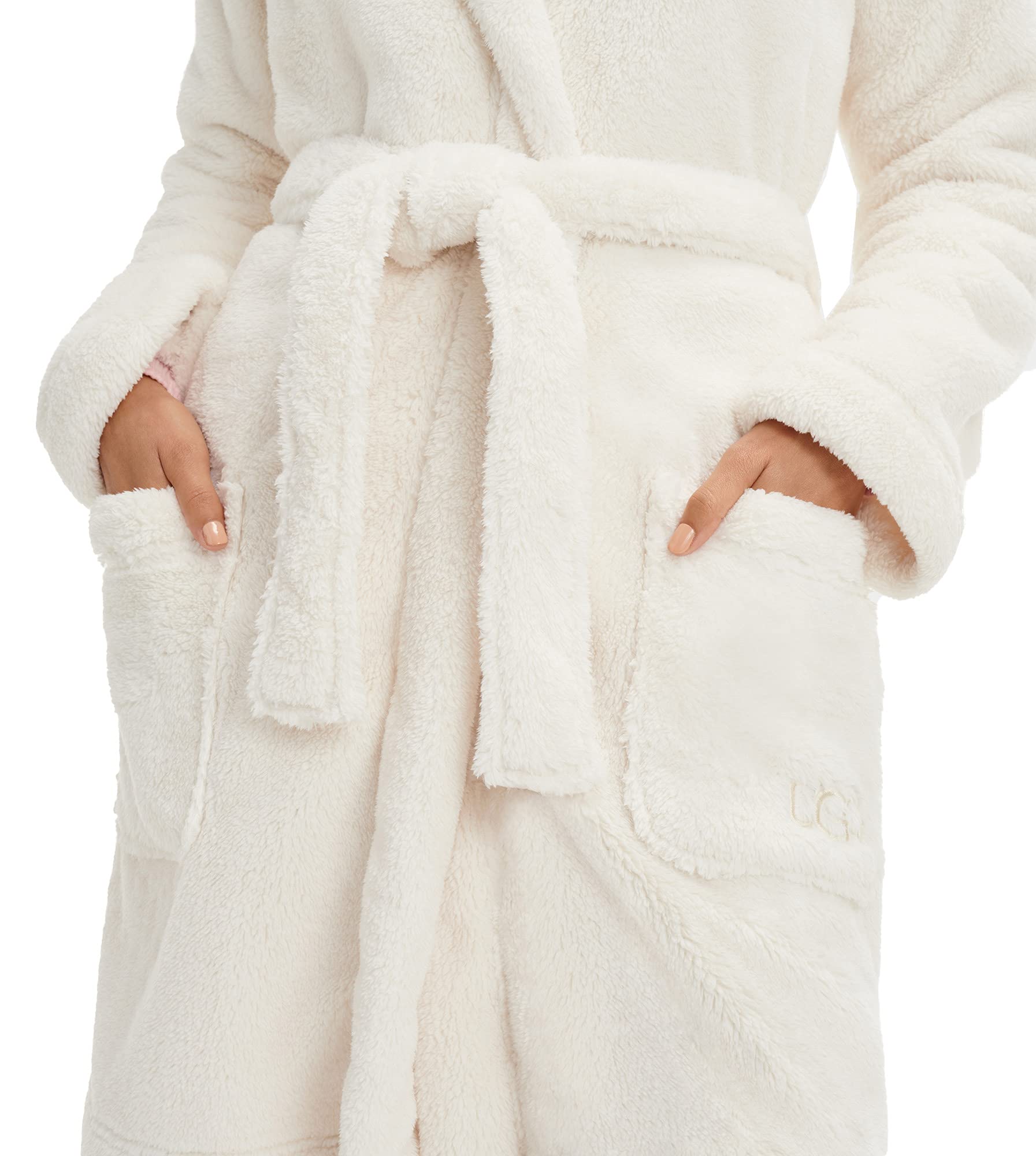 Foto 5 pulgar | Bata Ugg Aarti Para Mujer, Color Crema, Con Capucha Y Cinturón, Talla M - Venta Internacional.