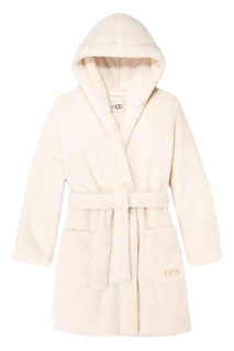 Foto 5 | Bata Ugg Aarti Para Mujer, Color Crema, Con Capucha Y Cinturón, Talla M - Venta Internacional.