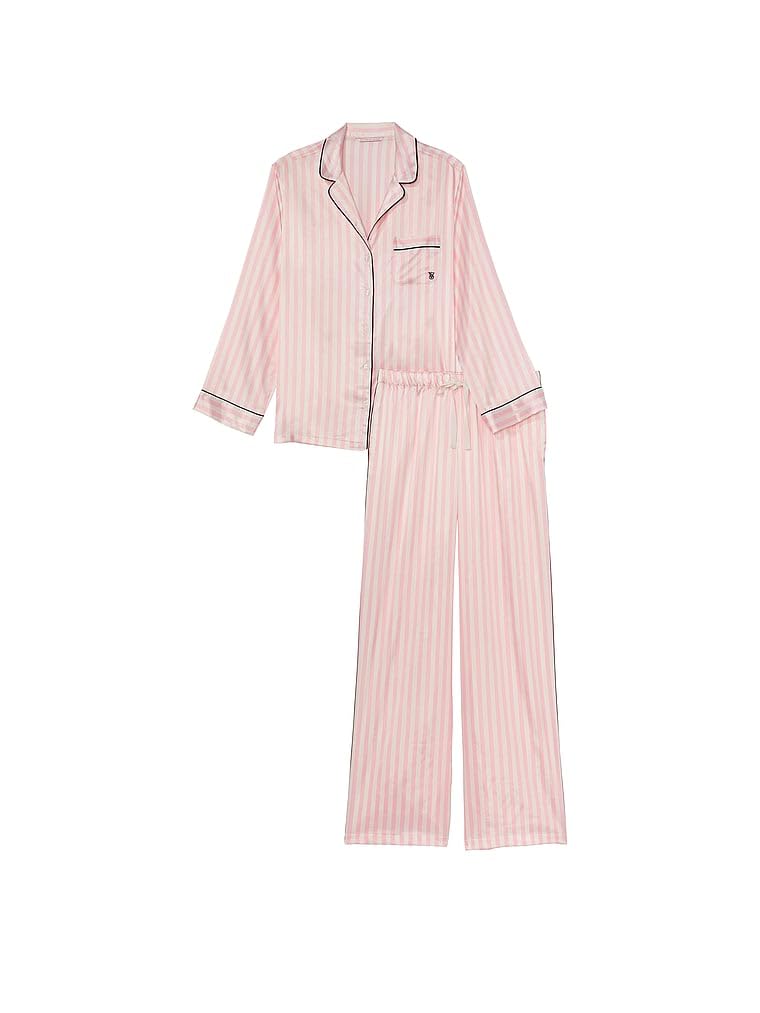 Conjunto De Pijama Victoria's Secret De Satén De Manga Larga Para Mujer - Venta Internacional.