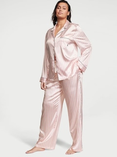 Foto 2 | Conjunto De Pijama Victoria's Secret De Satén De Manga Larga Para Mujer - Venta Internacional.
