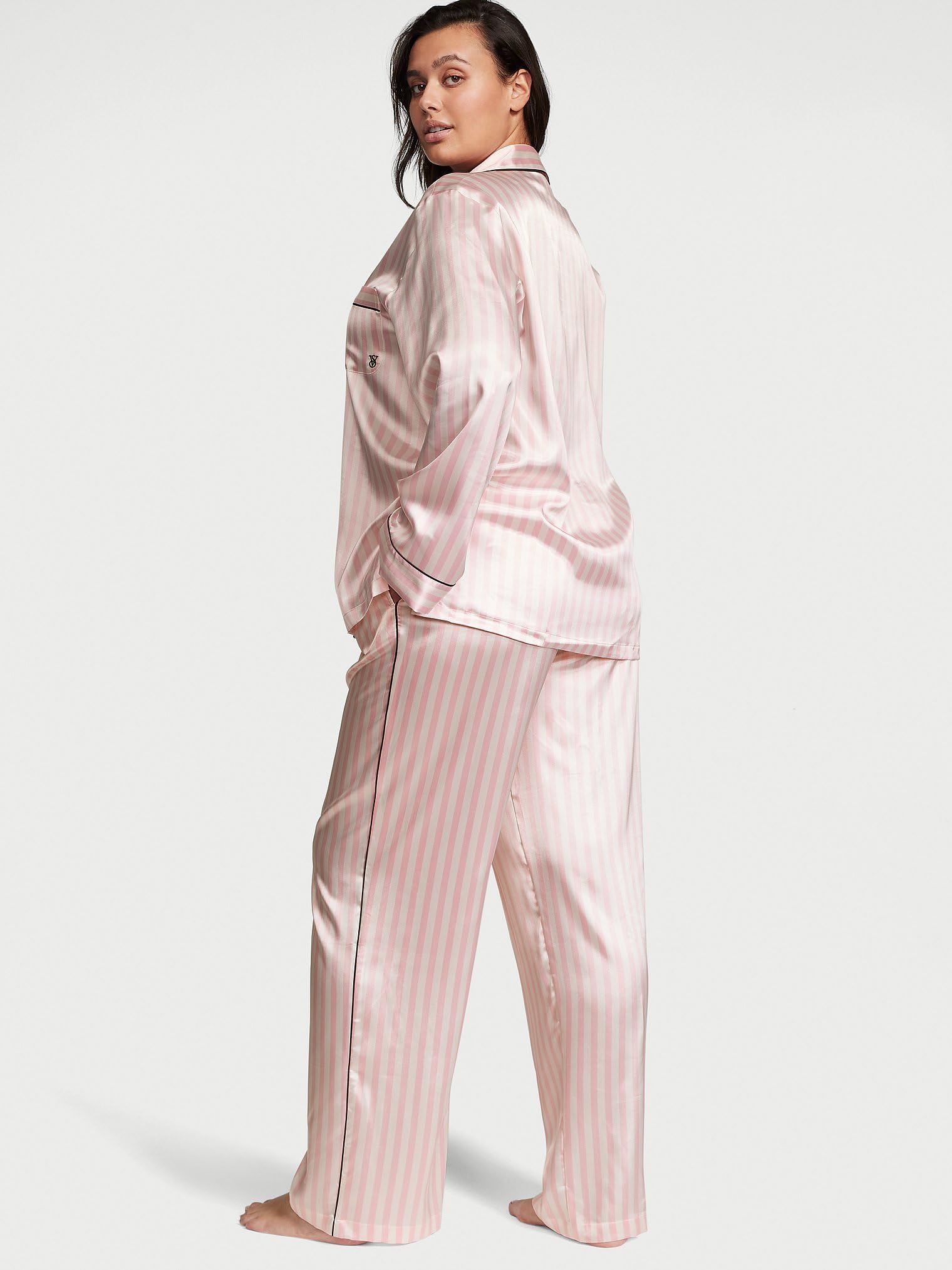 Foto 4 pulgar | Conjunto De Pijama Victoria's Secret De Satén De Manga Larga Para Mujer - Venta Internacional.