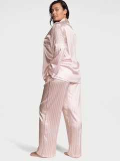 Foto 3 | Conjunto De Pijama Victoria's Secret De Satén De Manga Larga Para Mujer - Venta Internacional.