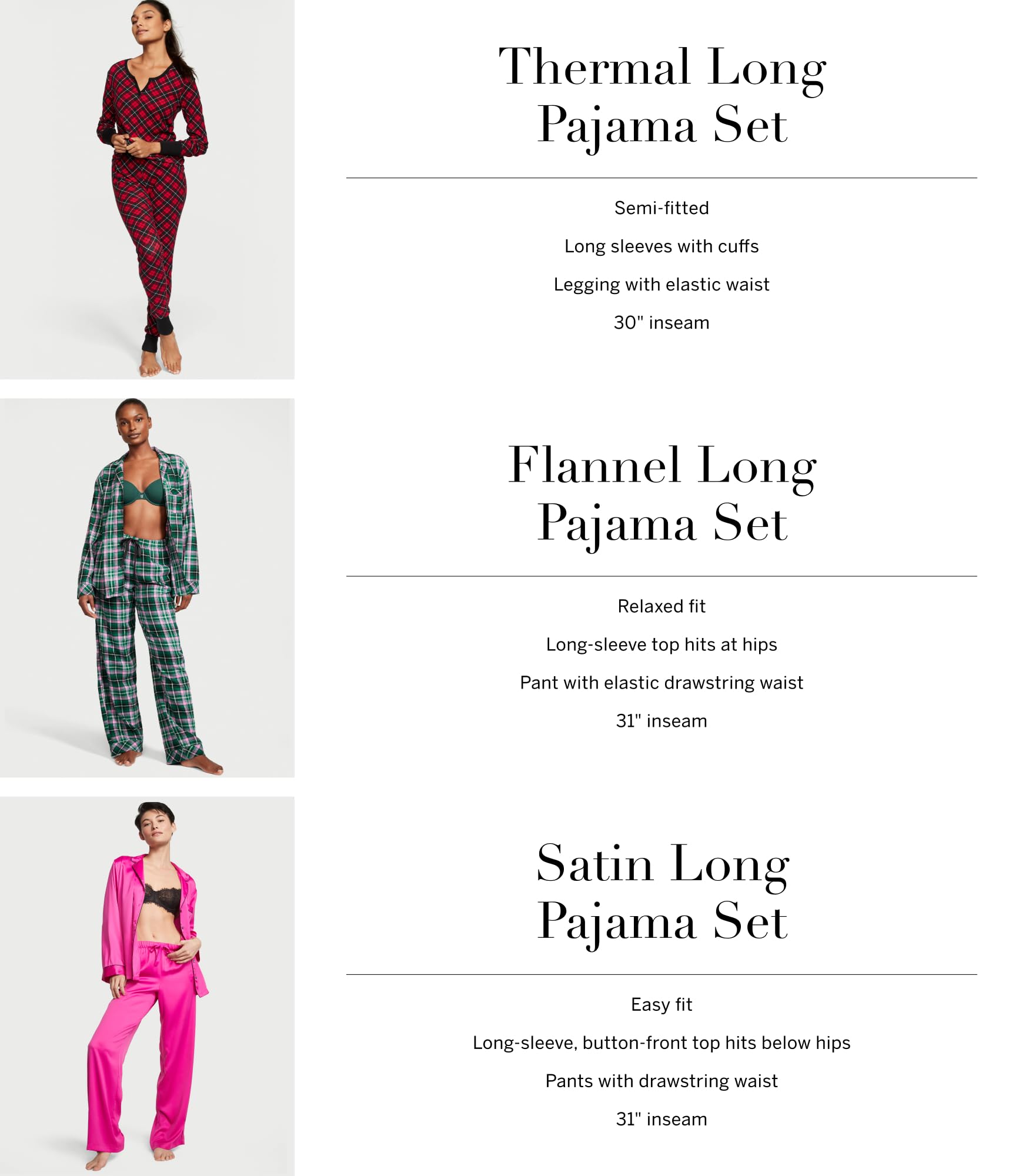 Foto 6 pulgar | Conjunto De Pijama Victoria's Secret Thermal Para Mujer Pine Stripe - Venta Internacional.