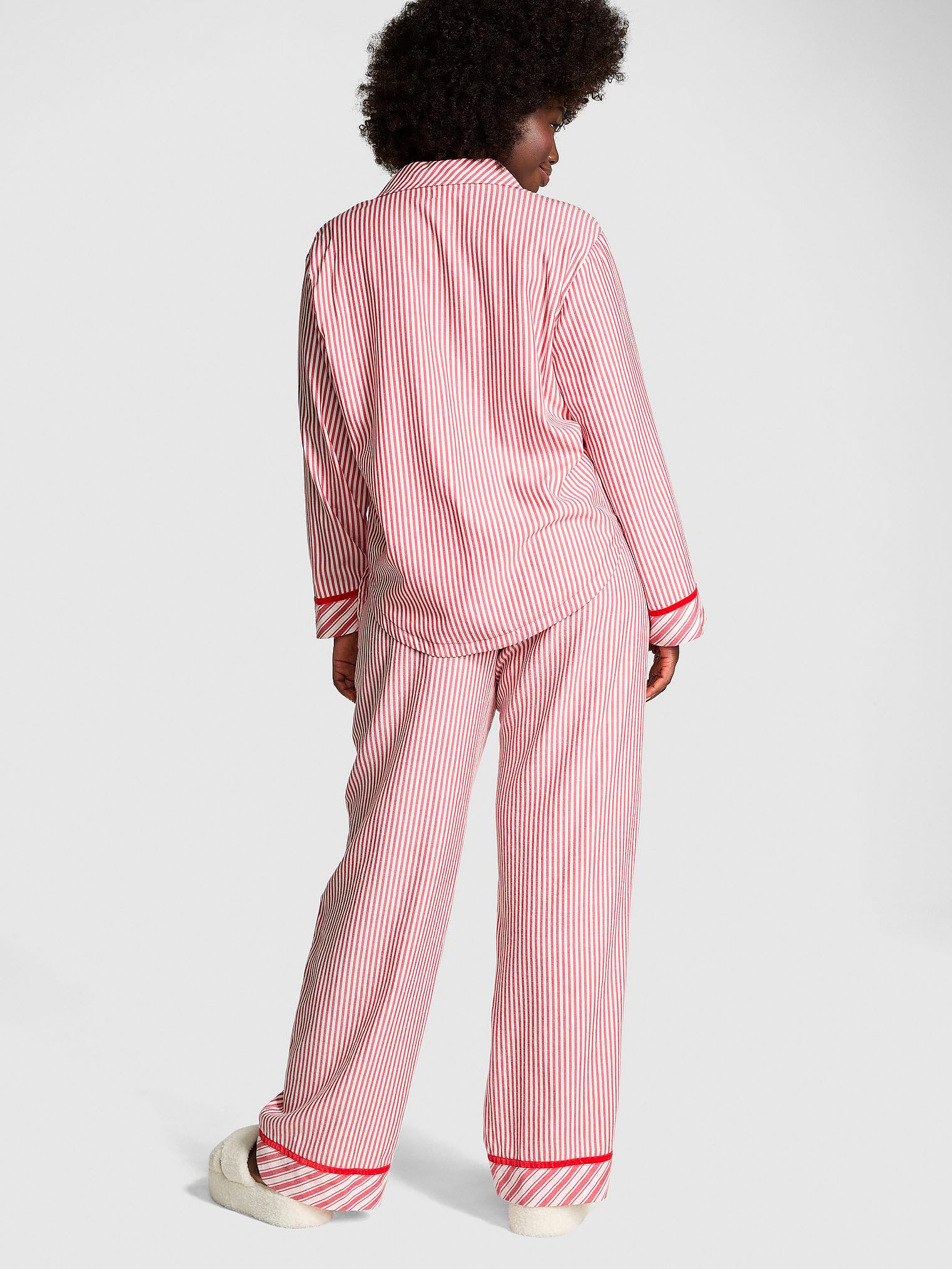 Foto 3 pulgar | Conjunto de Pijama Victoria's Secret de Franela Rosa para Mujer - Venta Internacional