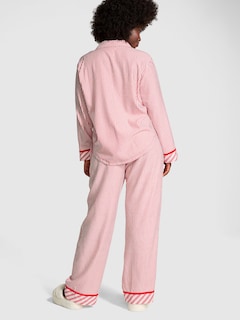 Foto 2 | Conjunto de Pijama Victoria's Secret de Franela Rosa para Mujer - Venta Internacional