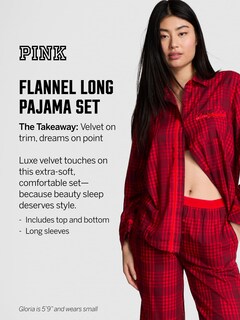 Foto 4 | Conjunto de Pijama Victoria's Secret de Franela Rosa para Mujer - Venta Internacional