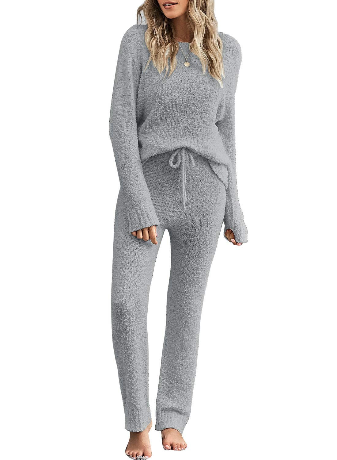 Foto 1 | Pijama Luvamia para Mujer Polar Tejido Gris - Venta Internacional