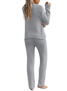 Foto 2 | Pijama Luvamia para Mujer Polar Tejido Gris - Venta Internacional