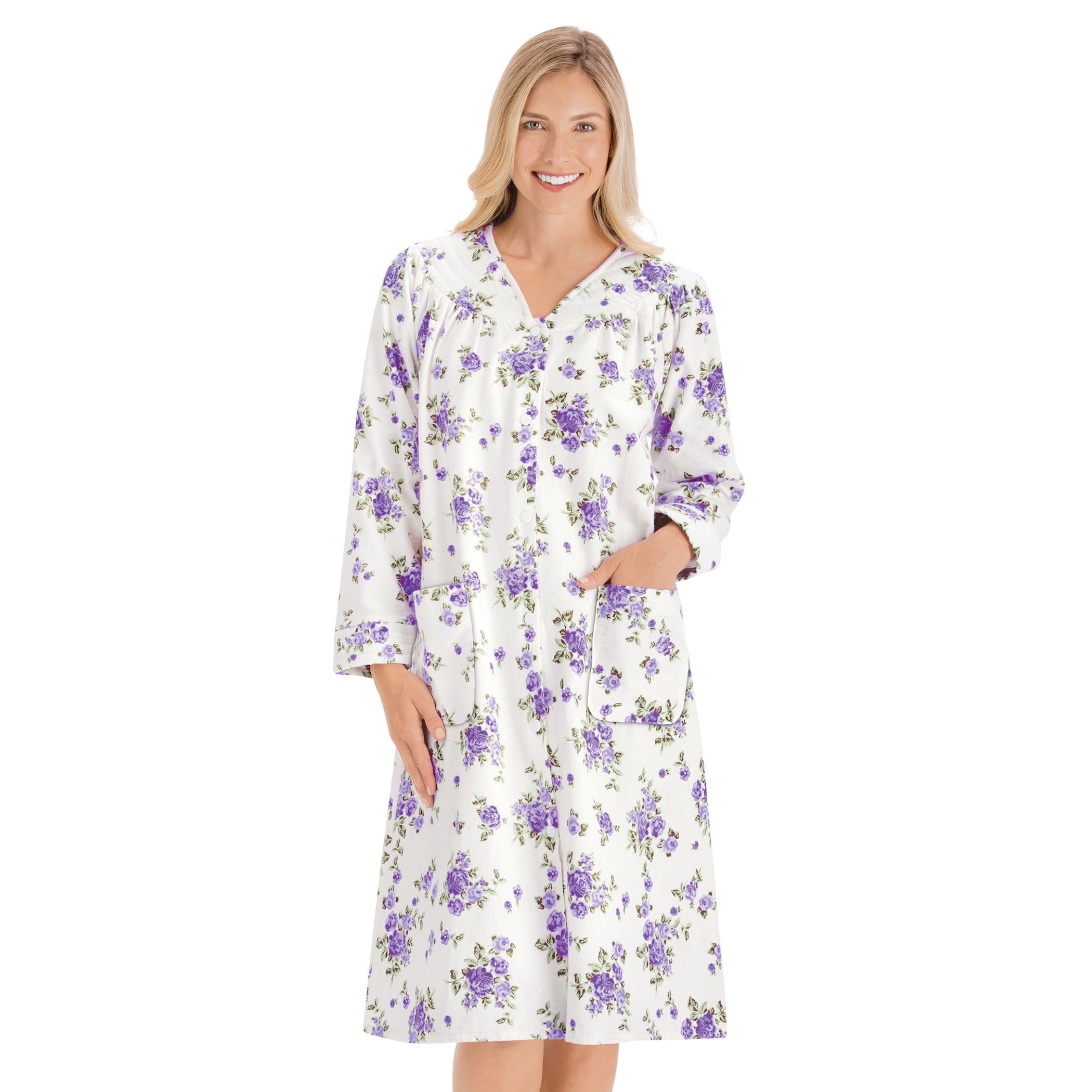 Robe Collections Etc., Franela, Lila, Algodón, Estampado Floral - Venta Internacional. $1,066