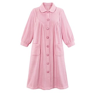 Foto 1 | Forro Polar De Felpa Robe Collections Etc Para Mujer, Con Botones En La Parte Delantera, Rosa - Venta Internacional.