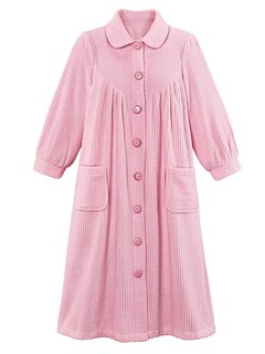 Foto 3 | Forro Polar De Felpa Robe Collections Etc Para Mujer, Con Botones En La Parte Delantera, Rosa - Venta Internacional.