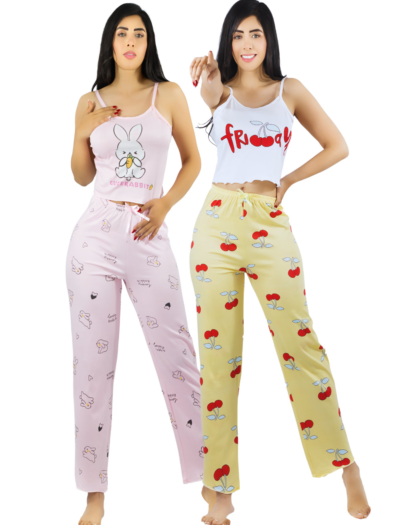 Foto 2 pulgar | Set De 2 Conjunto Pijama Mujer Blusa Y Pantalón Dama Pij-086-px2 Variedad De Diseños Piyama Pyjama
