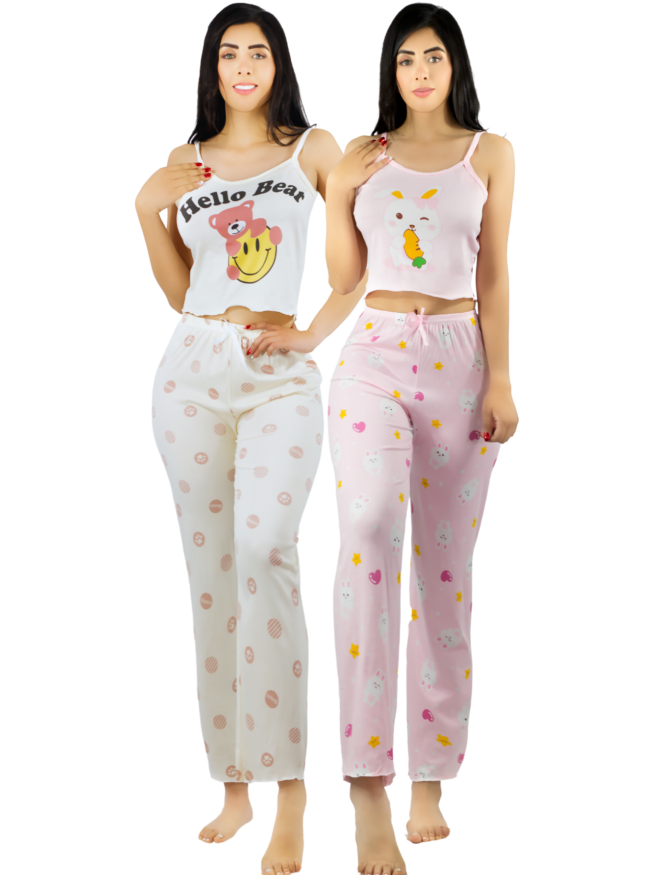 Foto 2 pulgar | Set De 2 Conjunto Pijama Mujer Blusa Y Pantalón Dama Pij-086-px2 Variedad De Diseños Piyama Pyjama
