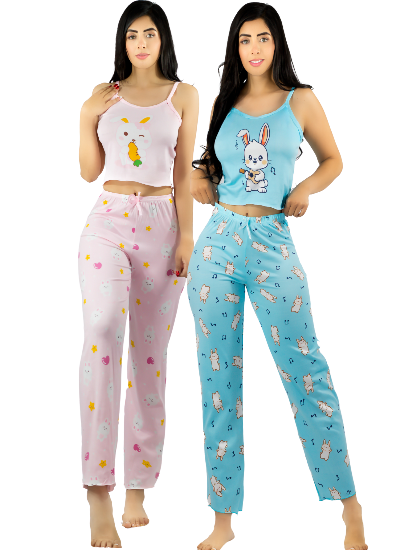 Foto 2 pulgar | Set De 2 Conjunto Pijama Mujer Blusa Y Pantalón Dama Pij-086-px2 Variedad De Diseños Piyama Pyjama