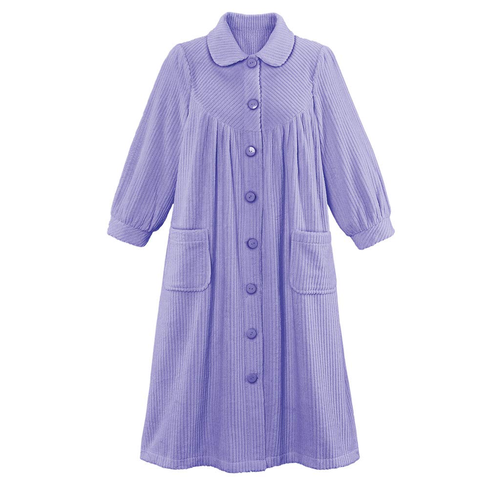 Foto 1 | Forro Polar De Felpa Robe Collections Etc Con Botones En La Parte Delantera, Color Lavanda - Venta Internacional.