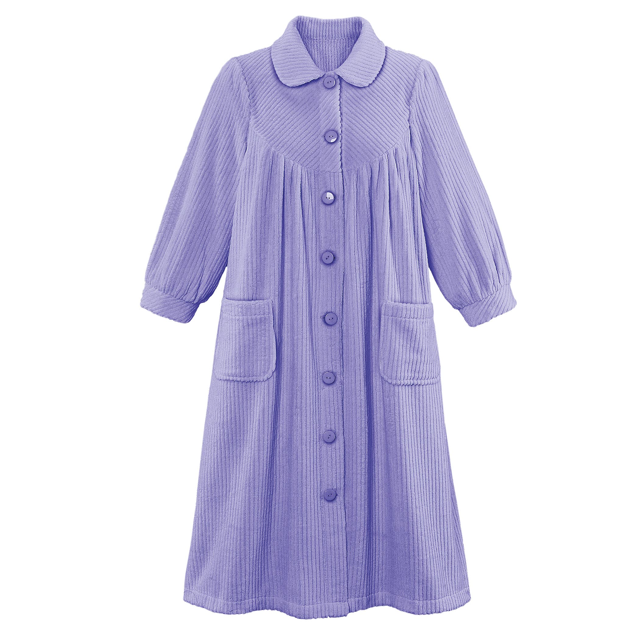 Foto 2 | Forro Polar De Felpa Robe Collections Etc Con Botones En La Parte Delantera, Color Lavanda - Venta Internacional.