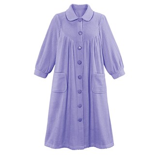 Foto 2 | Forro Polar De Felpa Robe Collections Etc Con Botones En La Parte Delantera, Color Lavanda - Venta Internacional.