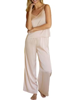 Foto 1 | Conjunto De Pijama Cupshe Para Mujer, Seda Satinada, Sin Mangas, Champán S - Venta Internacional.