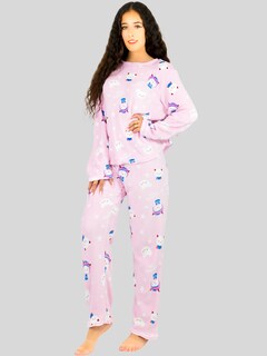 Foto 2 | Set de 2 Pijamas Afelpadas Polar Pantalón PIJ-035-2 Variedad de Diseño para Mujer