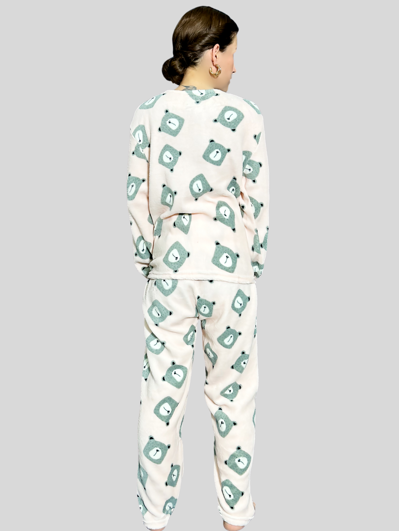 Foto 6 pulgar | Set de 2 Pijamas Afelpadas Polar Pantalón PIJ-035-2 Variedad de Diseño para Mujer