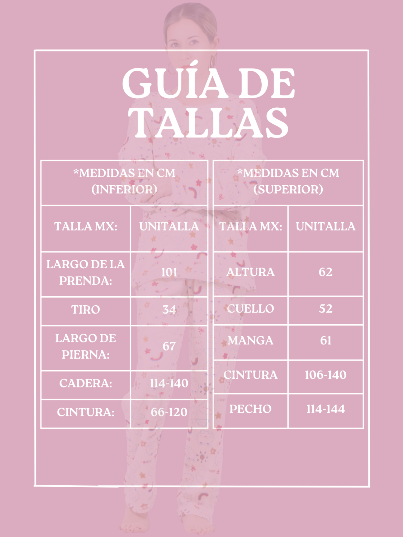 Foto 7 pulgar | Conjuntos de Pijamas Unitalla para Mujer