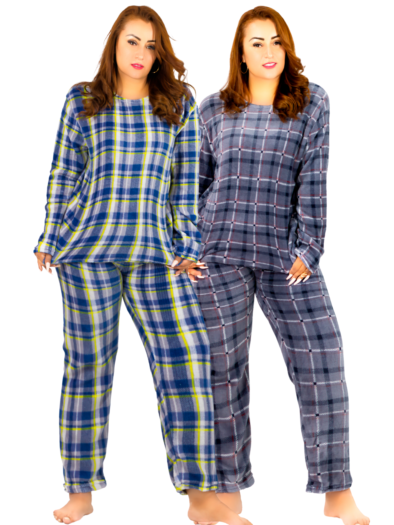 Foto 2 pulgar | Set de 2 Pijamas Afelpadas Polar Pantalón PIJ-055-2 Variedad de Diseño para Mujer