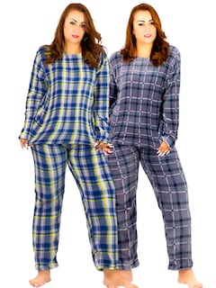 Foto 1 | Set de 2 Pijamas Afelpadas Polar Pantalón PIJ-055-2 Variedad de Diseño para Mujer