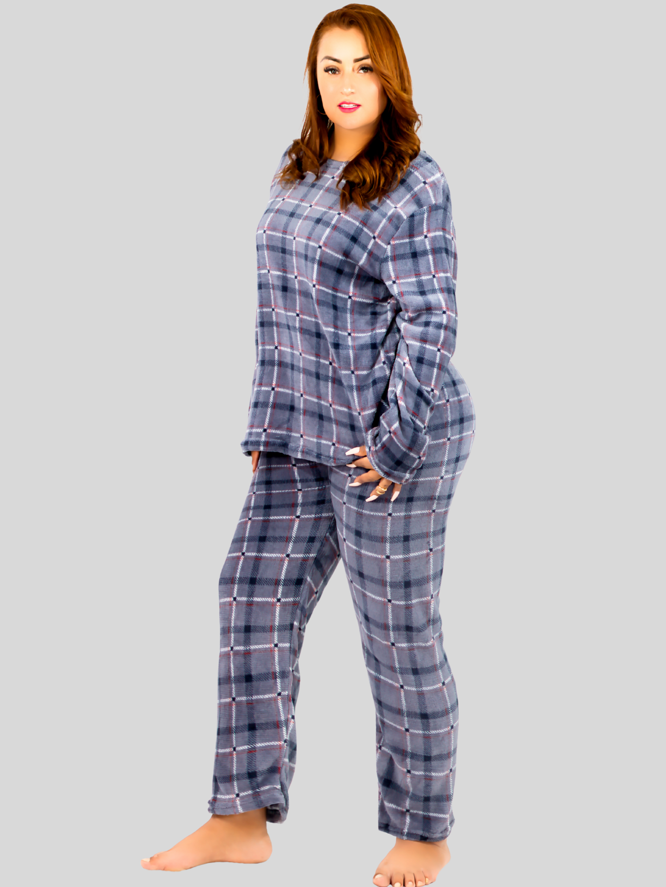 Foto 6 pulgar | Set de 2 Pijamas Afelpadas Polar Pantalón PIJ-055-2 Variedad de Diseño para Mujer