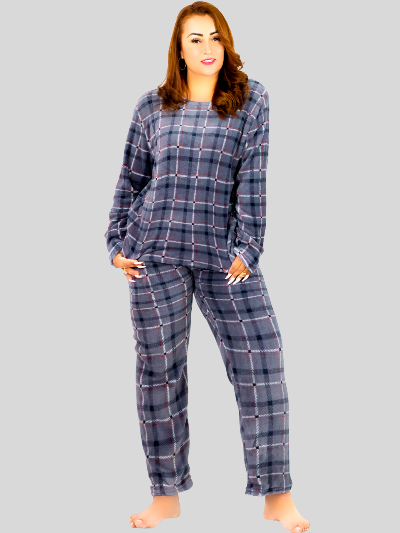 Foto 8 pulgar | Set de 2 Pijamas Afelpadas Polar Pantalón PIJ-055-2 Variedad de Diseño para Mujer