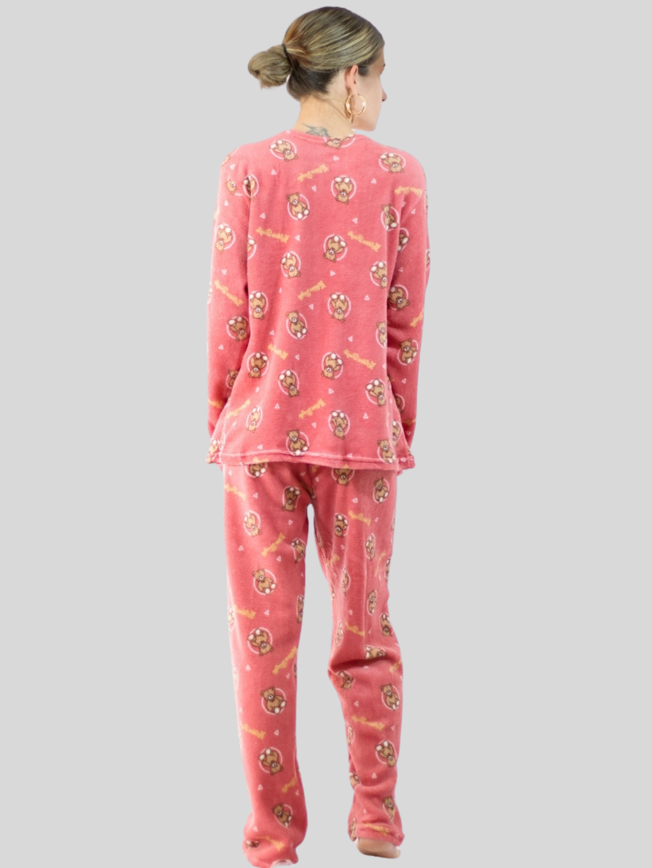 Foto 4 pulgar | Set de 2 Pijamas Afelpadas Polar Pantalón PIJ-035-2 Variedad de Diseño para Mujer