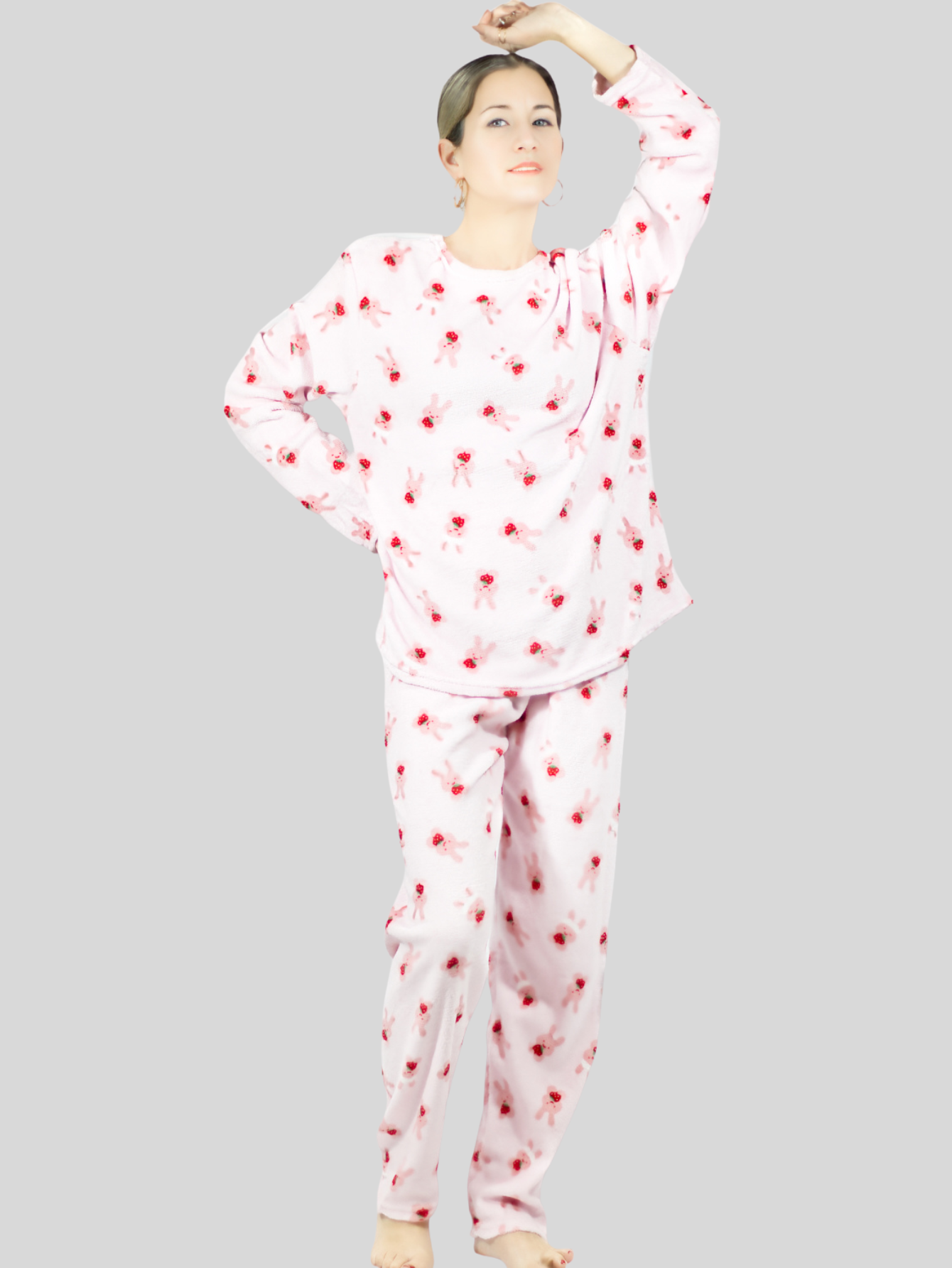 Foto 5 pulgar | Set de 2 Pijamas Afelpadas Polar Pantalón PIJ-035-2 Variedad de Diseño para Mujer