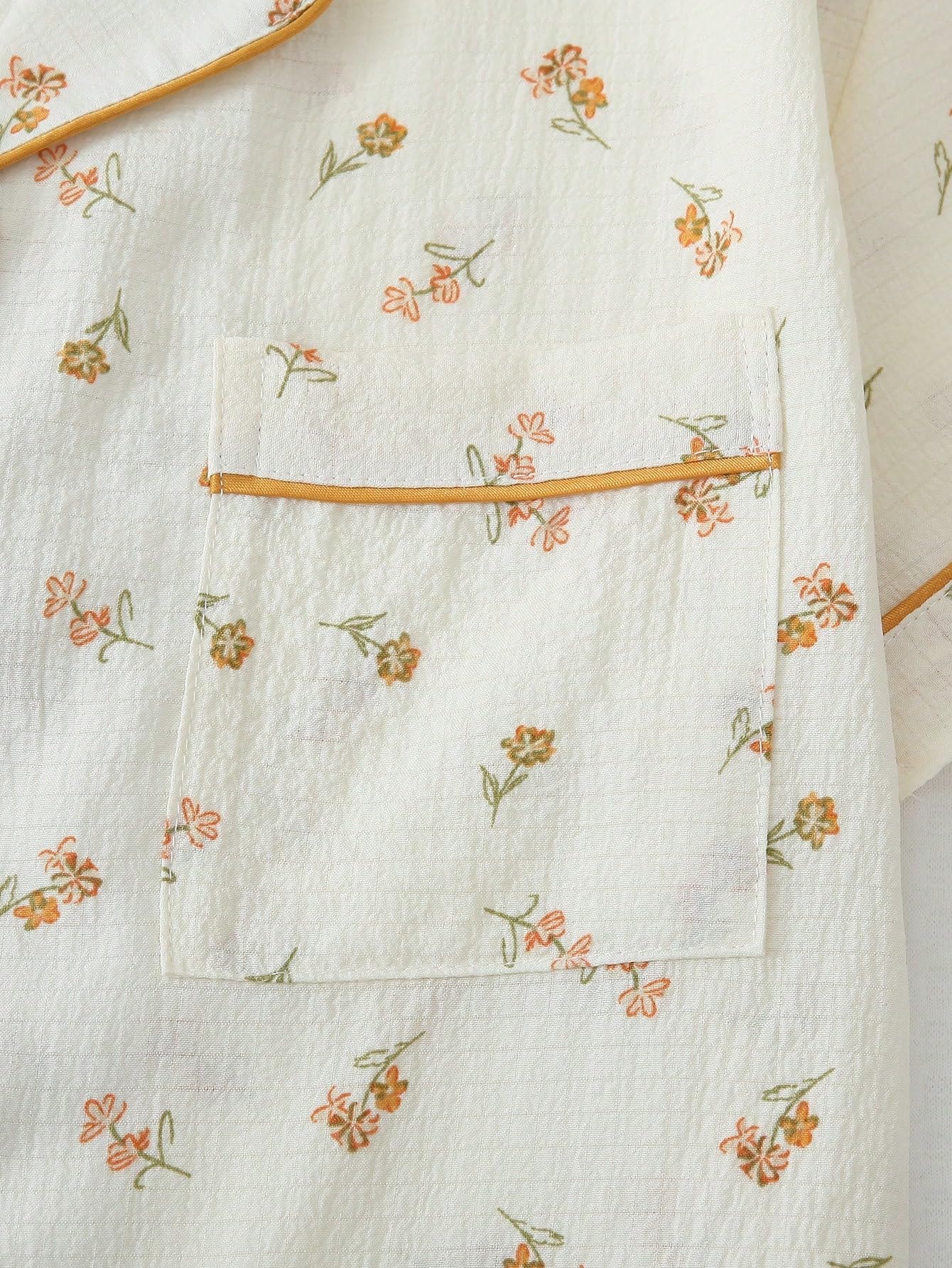 Foto 6 pulgar | Conjunto de Pijama Sweetyrocks de Poliéster Floral Albaricoque para Mujer - Venta Internacional