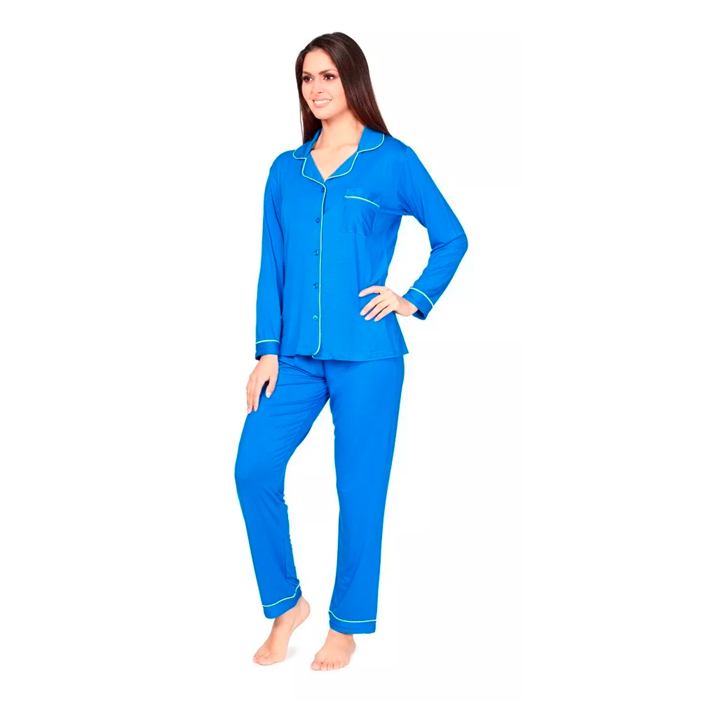 Foto 3 pulgar | Pijama con Pantalón y  Camiseta Manga Larga WHISPERS Azul