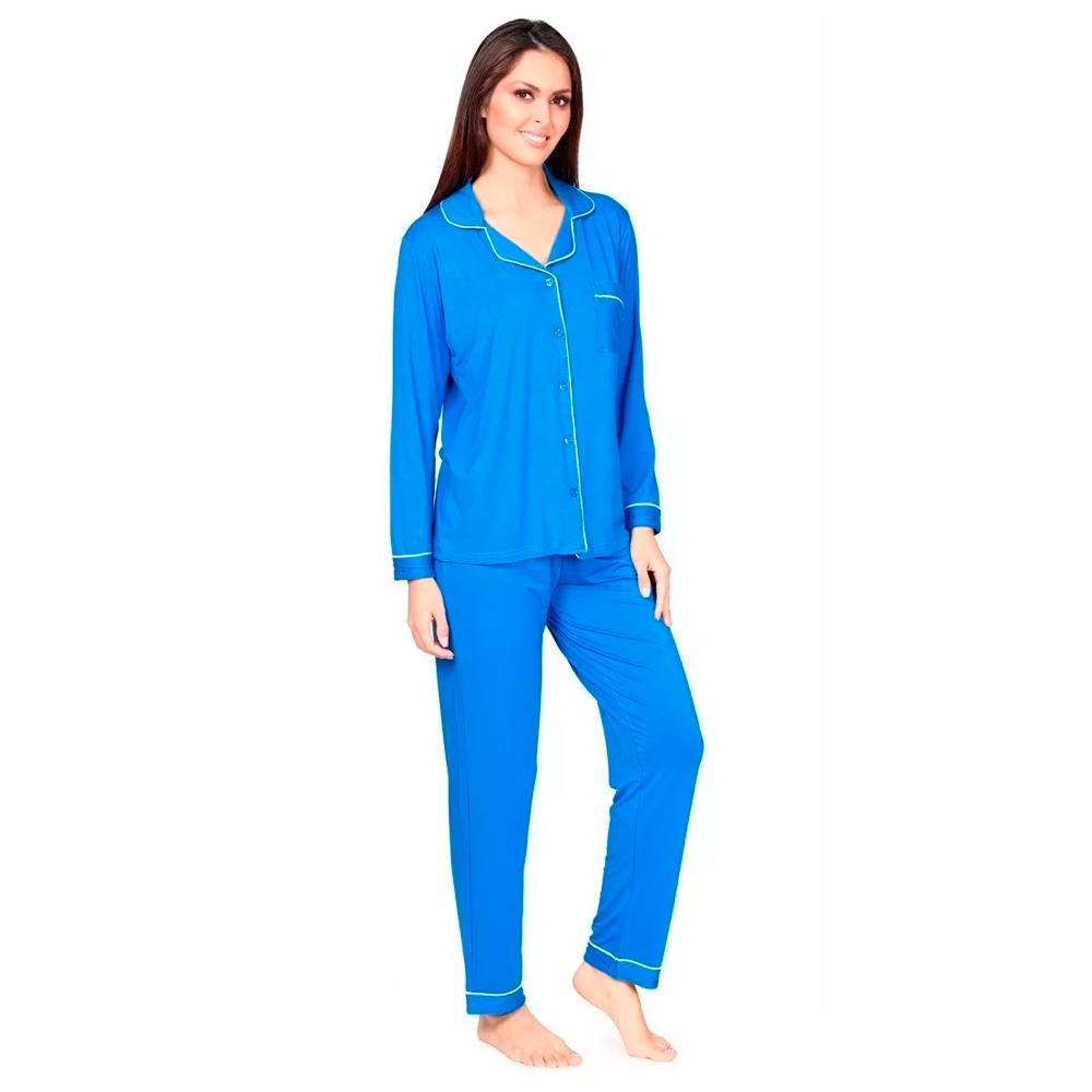 Foto 4 pulgar | Pijama con Pantalón y  Camiseta Manga Larga WHISPERS Azul