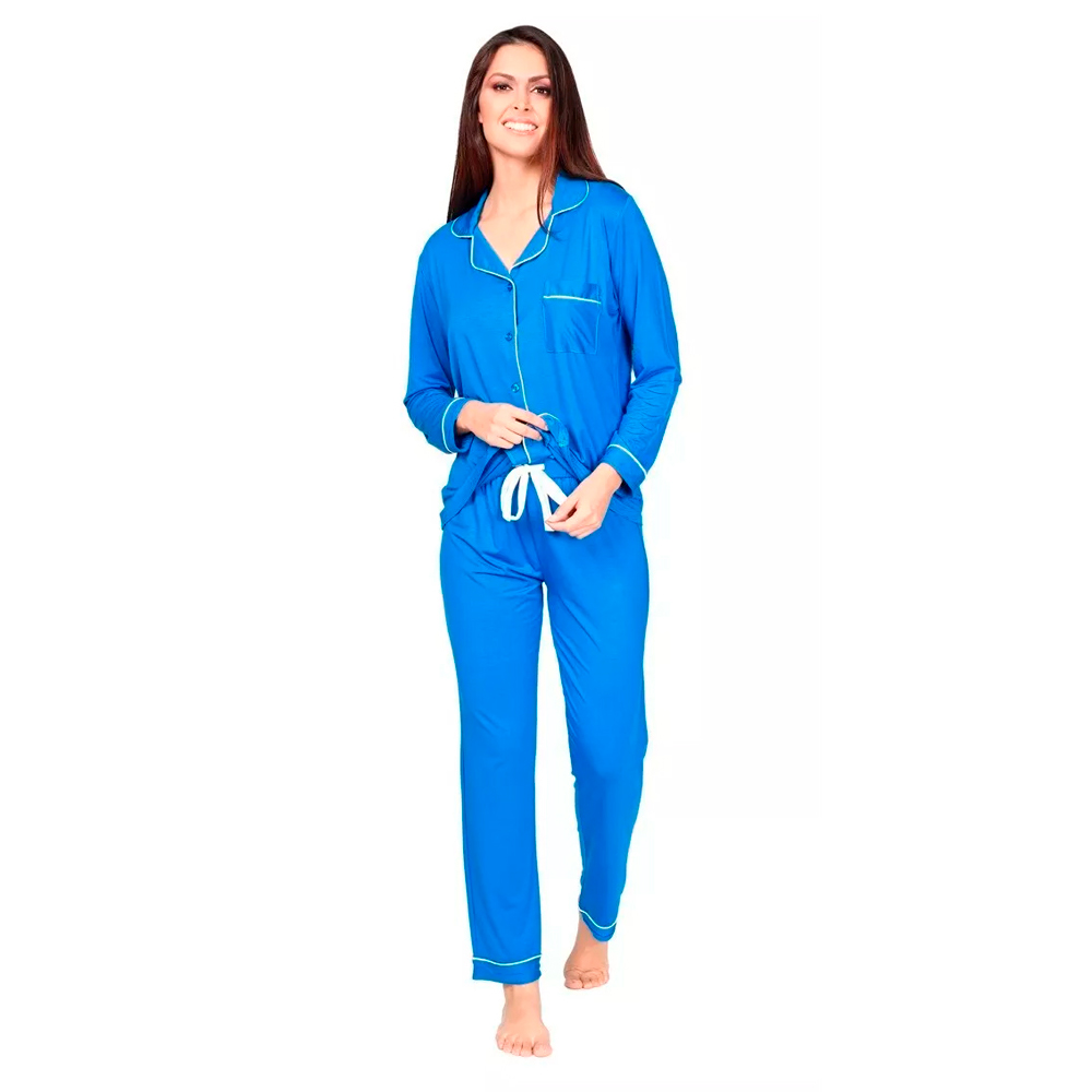 Foto 6 pulgar | Pijama con Pantalón y  Camiseta Manga Larga WHISPERS Azul