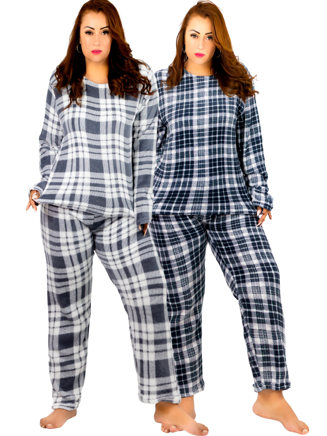 Foto 2 pulgar | Set de 2 Pijamas Afelpadas Polar Pij-055-2 para Mujer
