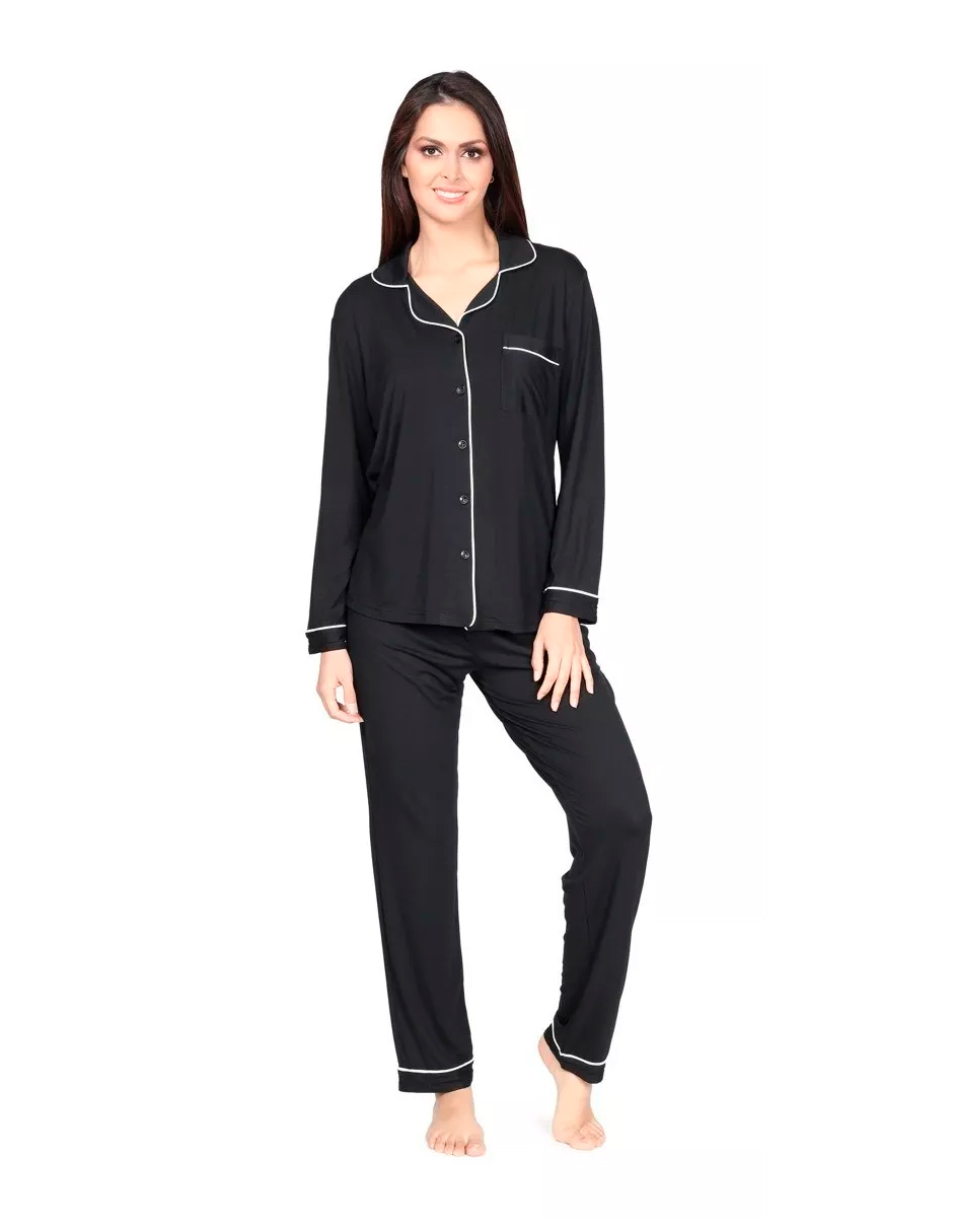 Foto 1 | Conjunto de Pijama Whispers Negro para Mujer