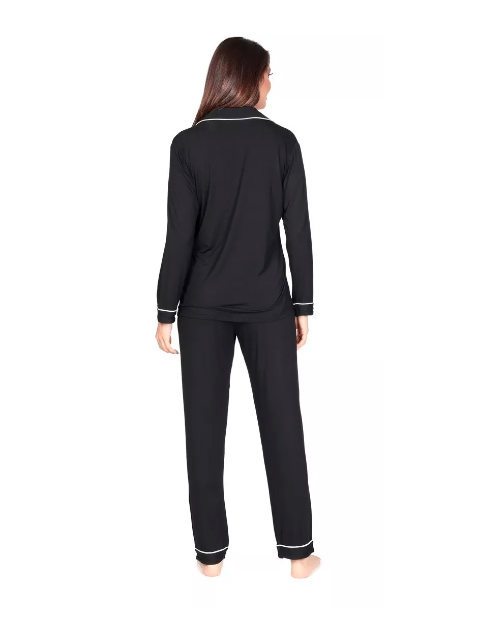 Foto 6 pulgar | Conjunto de Pijama Whispers Negro para Mujer