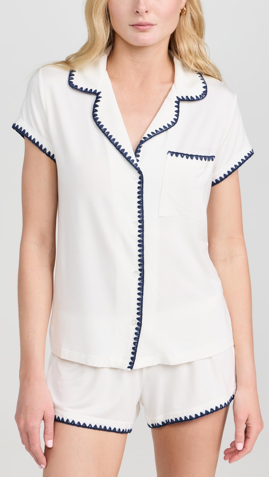 Foto 2 | Conjunto De Pijama Eberjey Frida The Whip Stitch Short Para Mujer - Venta Internacional.