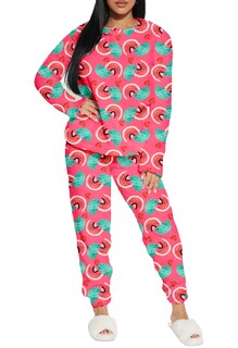 Foto 1 | Pijama Para Mujer Shendy Vendy Conjunto 2 Piezas Elegante Invierno Afelpado Rosa Arcoiris Grande