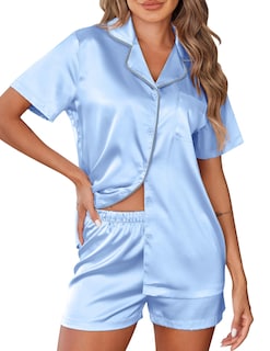 Foto 1 | Conjunto de Pijama Ekouaer Satén para Mujer - Venta Internacional