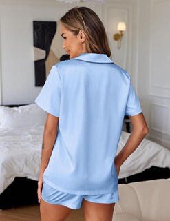 Foto 2 | Conjunto de Pijama Ekouaer Satén para Mujer - Venta Internacional