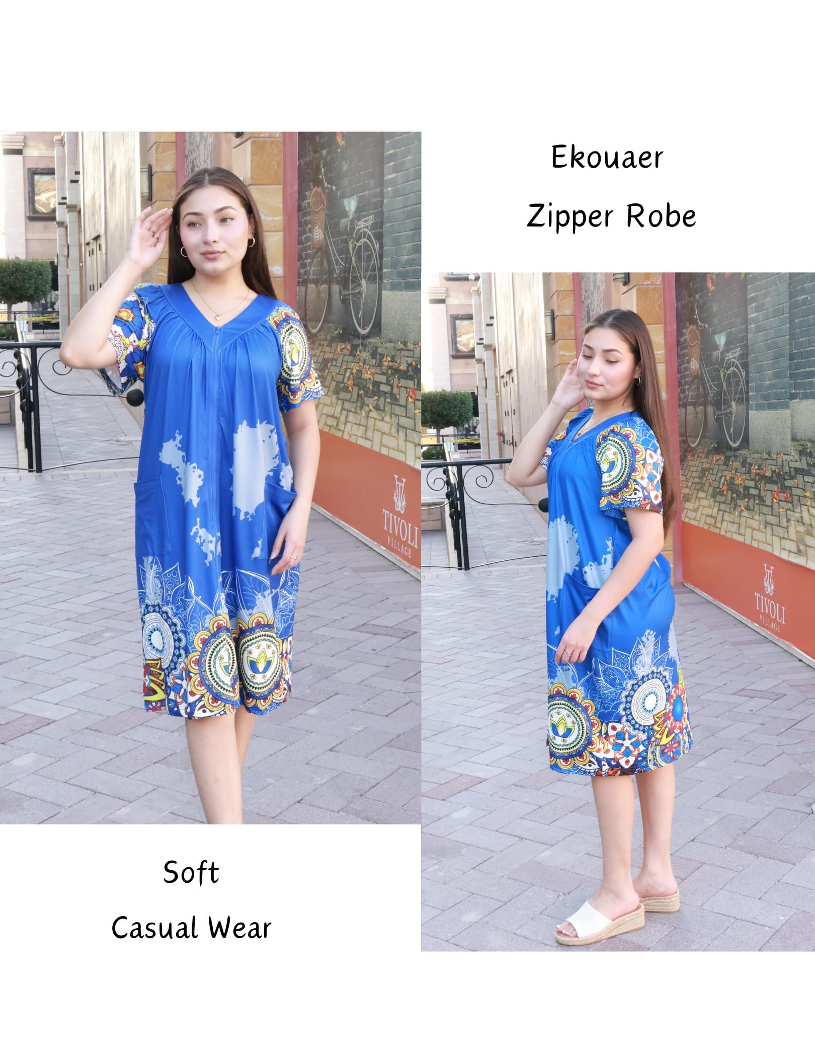 Foto 4 pulgar | Albornoz Mumu Ekouaer con Cremallera Estampado Floral para Mujer - Venta Internacional