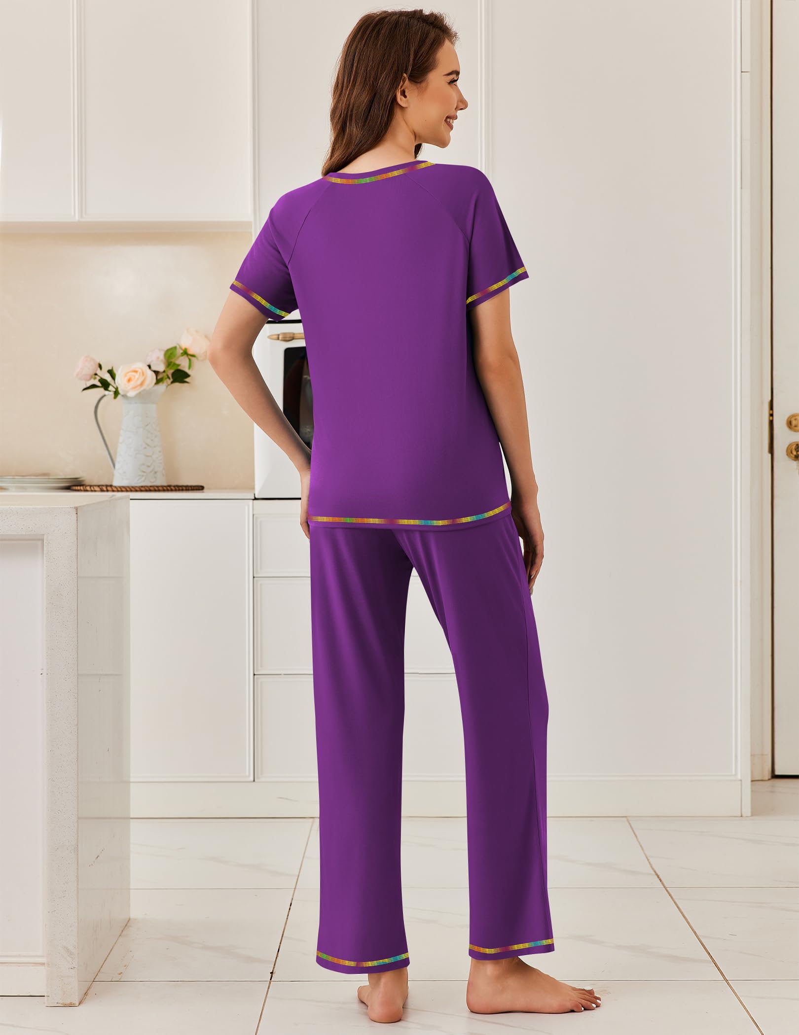 Foto 6 pulgar | Conjunto de Pijama Ekouaer para Mujer-Venta Internacional
